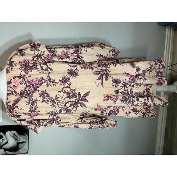 Free People Sunbaked Swing Dress (Peach Combo)-Size S- - Picture 7 of 7